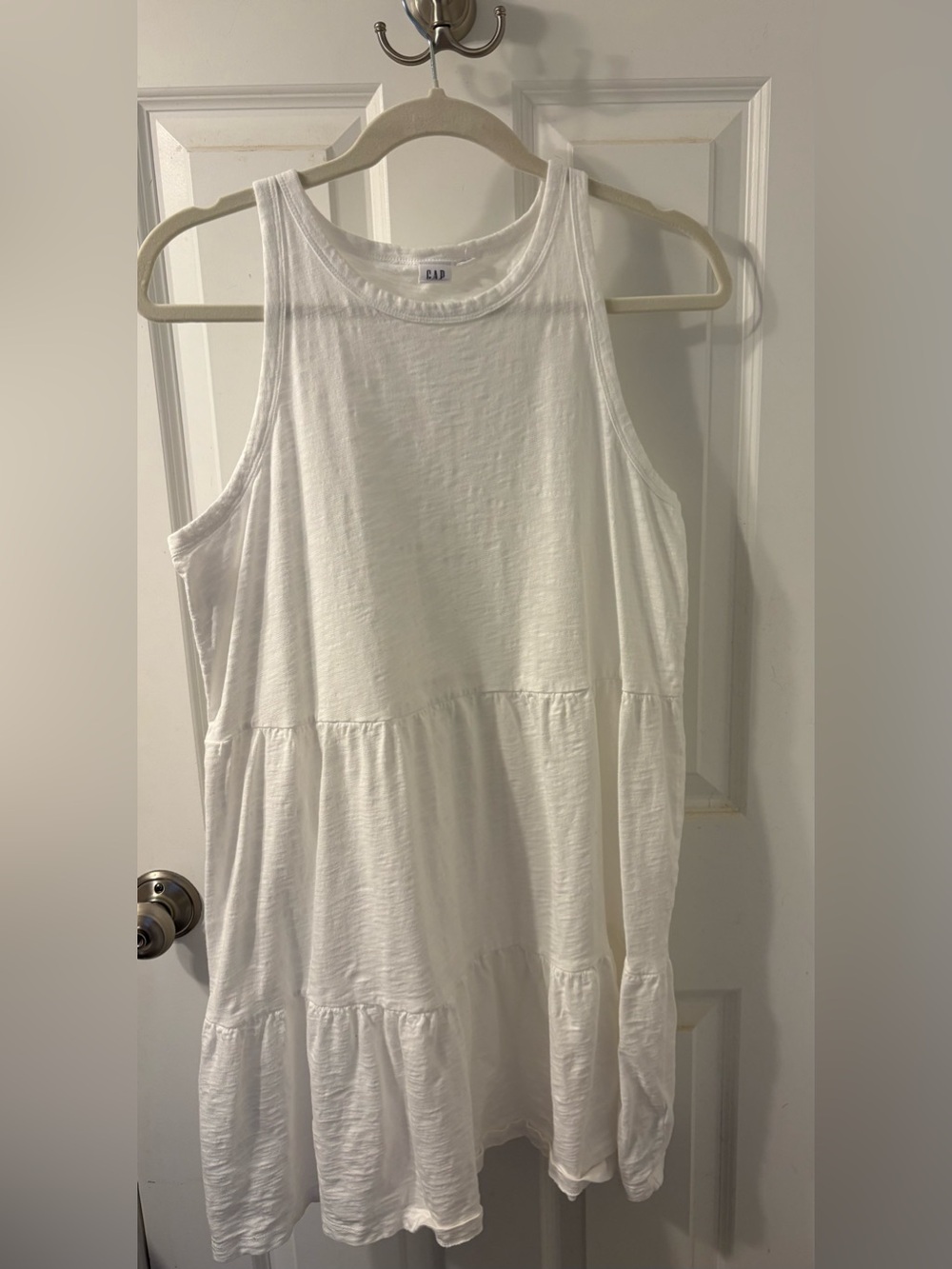 GAP white tiered sleeveless tank dress